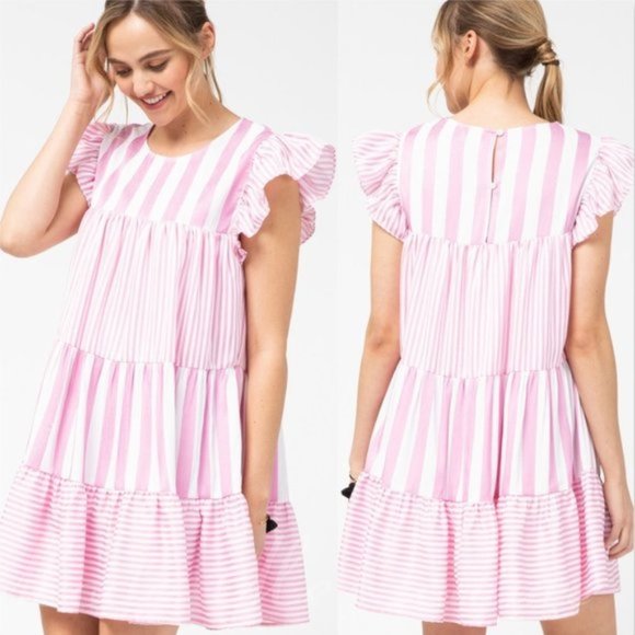 Dresses & Skirts - COTTEN CANDY PINK STRIPES DRESS